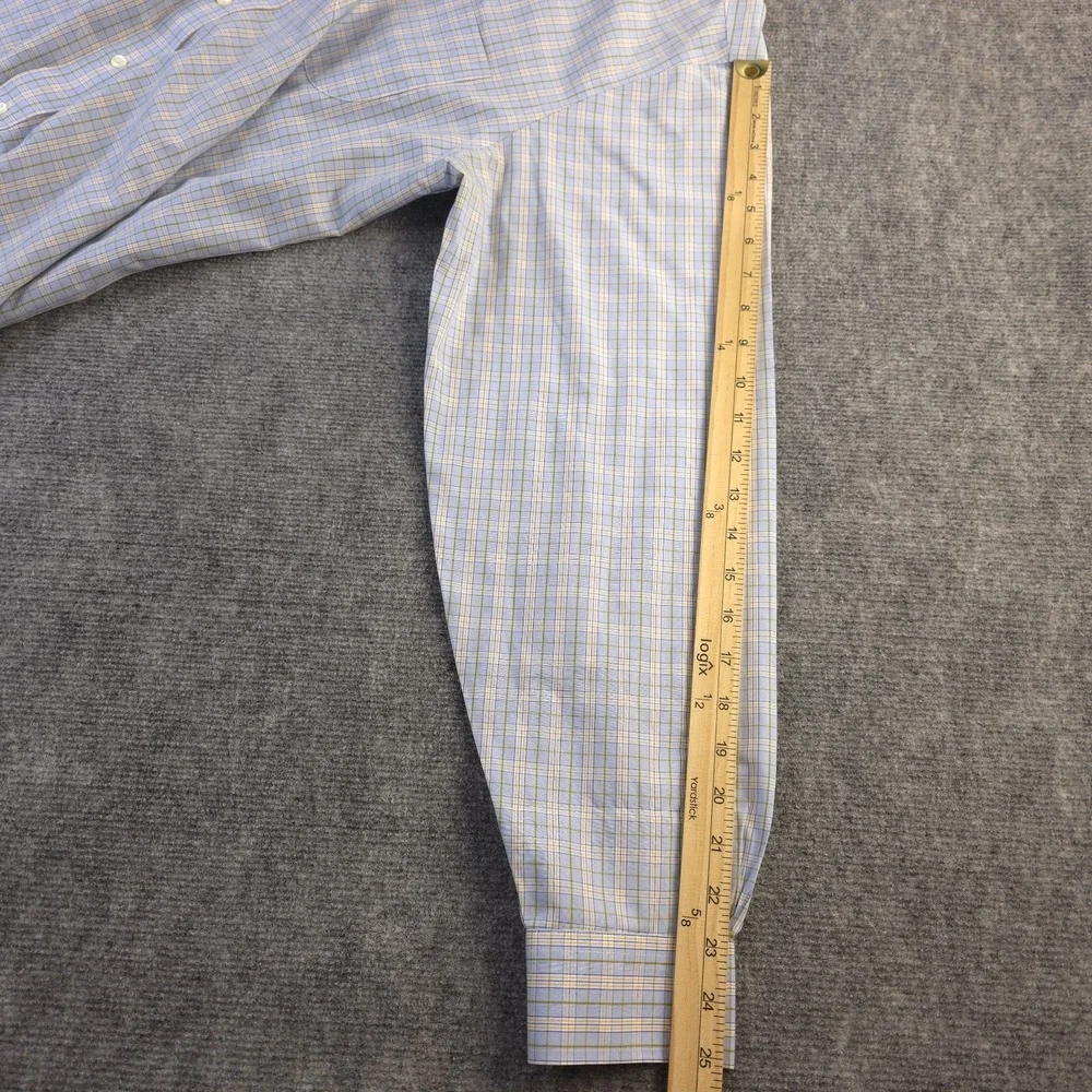 Brooks Brothers Dress Shirt 16‎ 4/5 Non Iron Blue Check Button Down Cotton